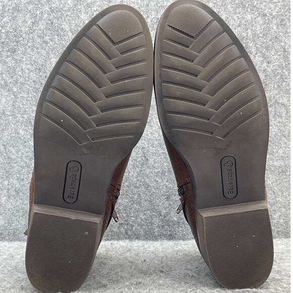 Baretraps Maci Brown Leather Buckle Strap Side Zip Ankle Boots Women 7M - Picture 8 of 11